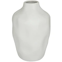 CosmoLiving by Cosmopolitan White Ceramic Faceted Vase 9" x 9" x 14"