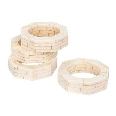 Hello Honey® Cream Octagon Napkin Rings, 4ct.