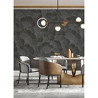 Katie Hunt Charcoal Gray Petals Wall Mural