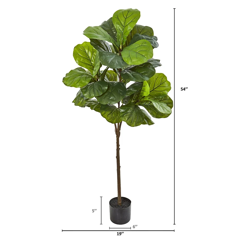 4.5ft. Fiddle Leaf Tree with White Planter