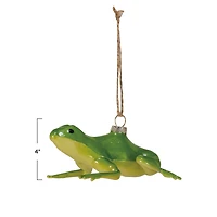 Hello Honey® Green Hand-Painted Glass Frog Ornament