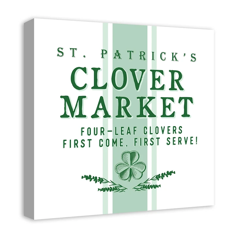 St. Patrick's Clover Market Canvas Wall Art