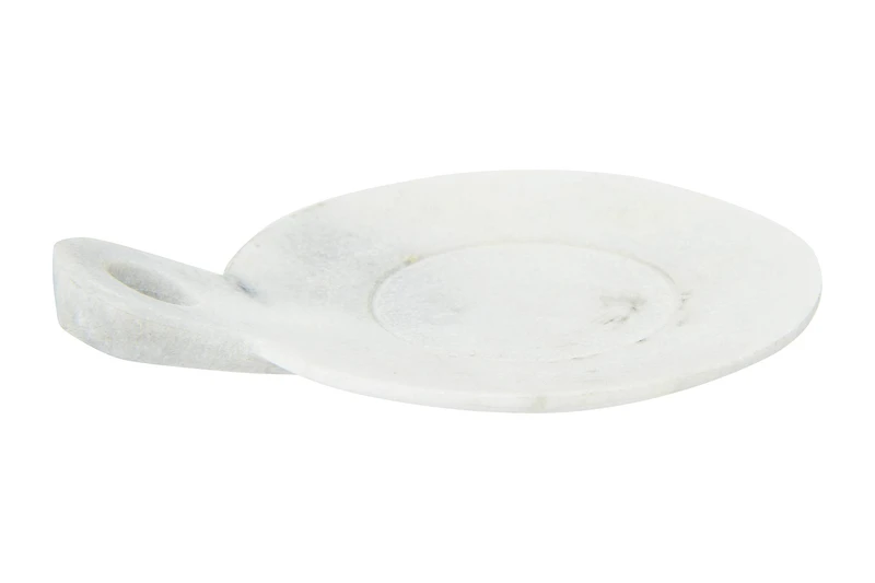 Hello Honey® 7.5" White Marble Dish with Handle