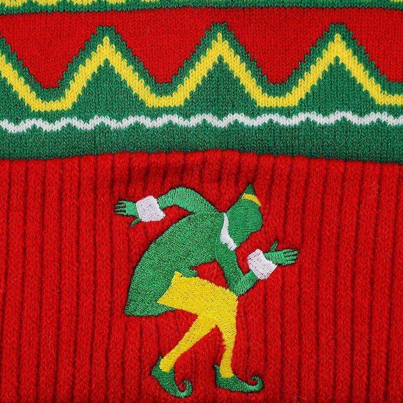 Elf™ Santa's Coming Red & Green Pom Pom Beanie