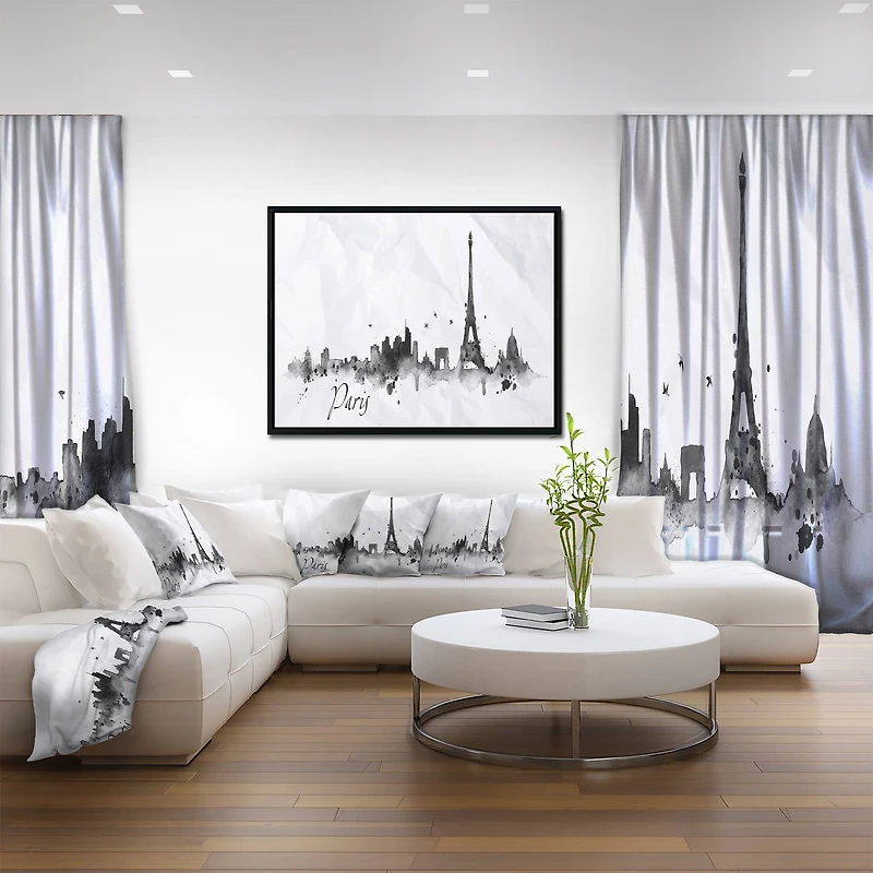 Designart - Paris with Eiffel Silhouette
