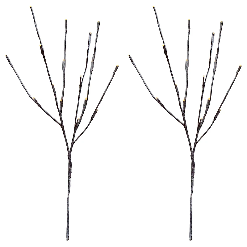 LED Brown & White Snow Branches Set