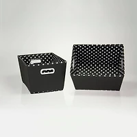 Household Essentials Polka Dot Fabric Tapered Storage Bins