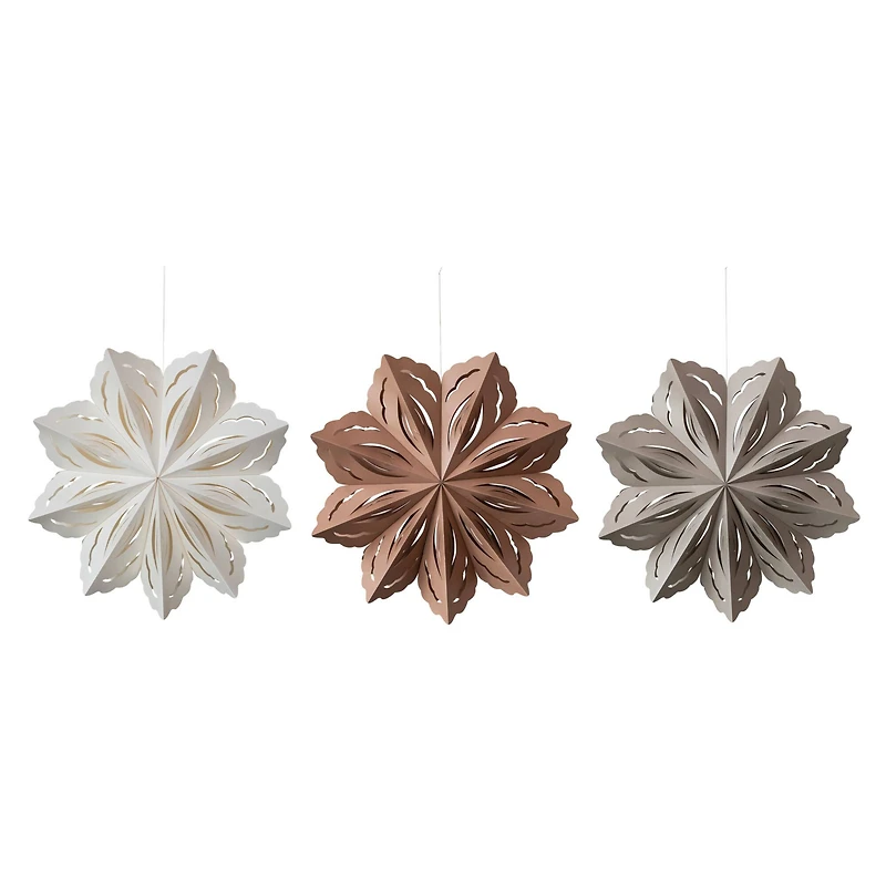 Hello Honey® 3 Pack 25" Folded Snowflake Recycled Paper Ornaments