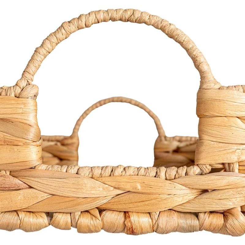 Hello Honey® 15.75" Natural Water Hyacinth Handwoven Tray with Handles