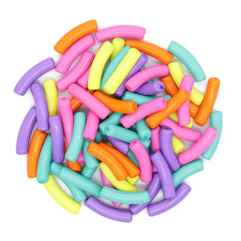 Neon Plastic Tube Beads by Creatology™