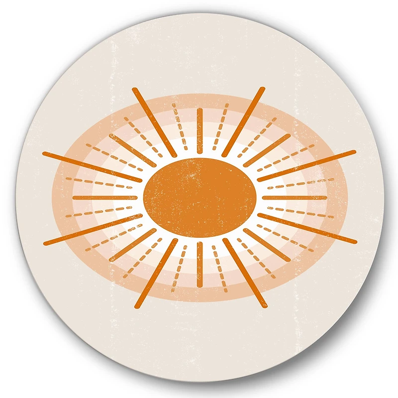 Designart - Minimal Orange Radiant Sun II