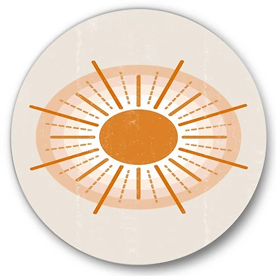 Designart - Minimal Orange Radiant Sun II