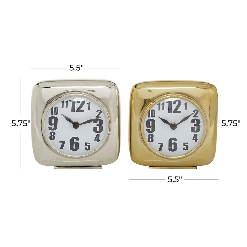 6" Contemporary Aluminum Clock Set