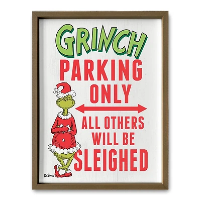 24" The Grinch Parking Only Framed Print