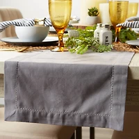Gray Hemstitch Table Runner 14" x 72"