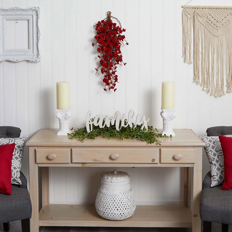 28” Red Plum Blossom Teardrop Swag