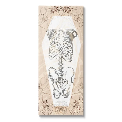 Stupell Industries Floral Skeleton Halloween Layered Canvas Wall Art