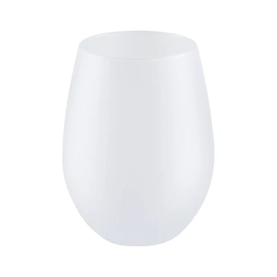Craft Express 17oz. Frosted White Stemless Glass, 4ct.
