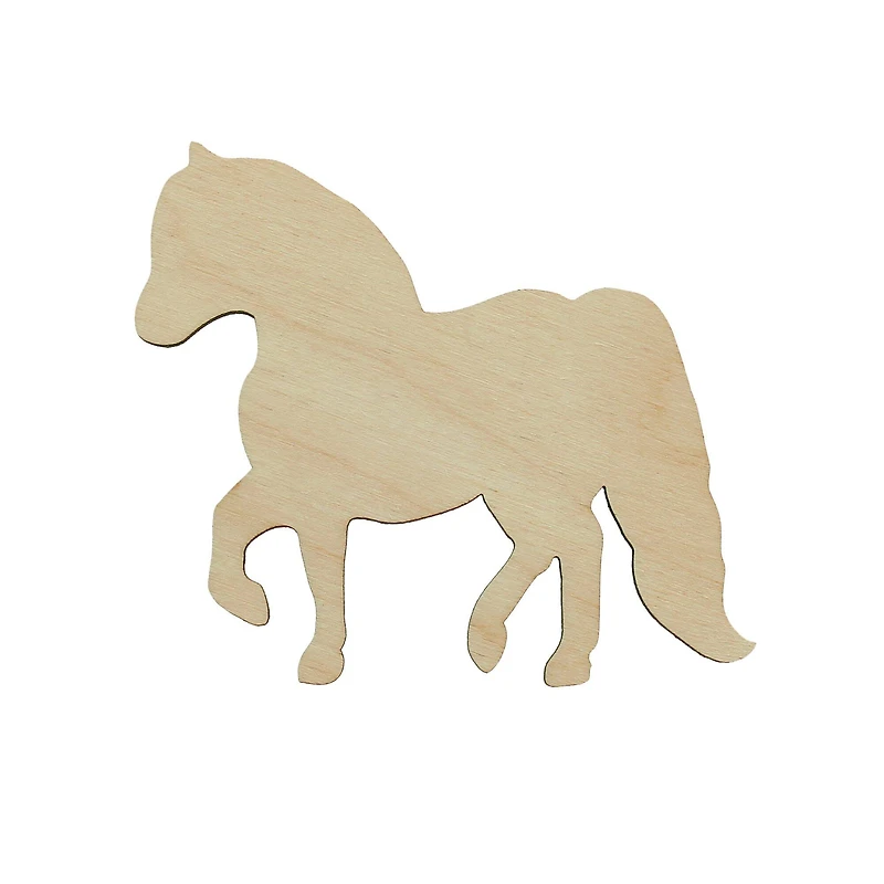 Essentials by Leisure Arts 24 Pack 4.25" x 3" Pony Flat Wood Shape