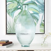23" Clear Ribbed Spanish Bottle Vase