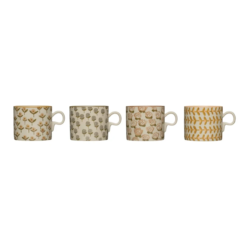 Hello Honey® 12oz. Floral Stoneware Mug Set, 4ct.