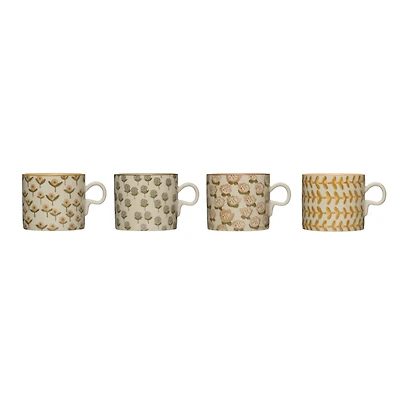 Hello Honey® 12oz. Floral Stoneware Mug Set, 4ct.