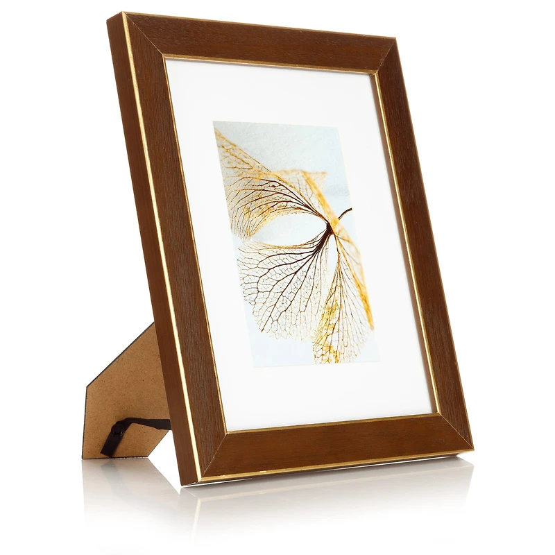 Gallery Walnut & Gold Trim Frame with Mat by Studio Décor
