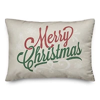 Merry Christmas Script 20" x 14" Spun Poly Pillow