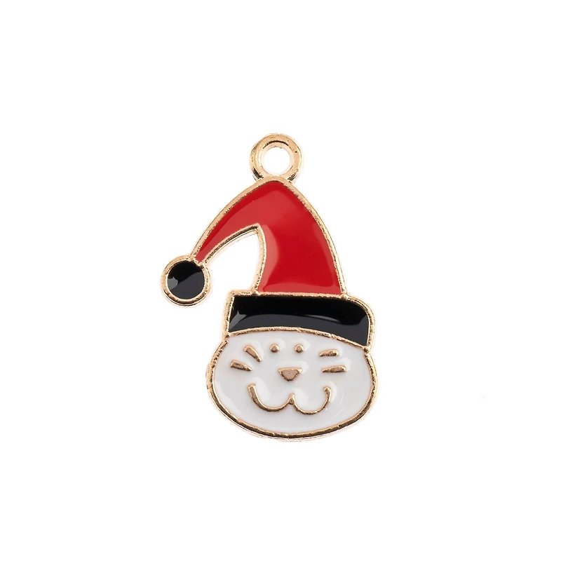 John Bead Sweet & Petite Santa Cat Holiday Charms, 8ct.