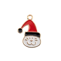 John Bead Sweet & Petite Santa Cat Holiday Charms, 8ct.