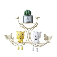 NEX™ Gold Iron Butterfly Models 2-Tier Floating Wall Shelf