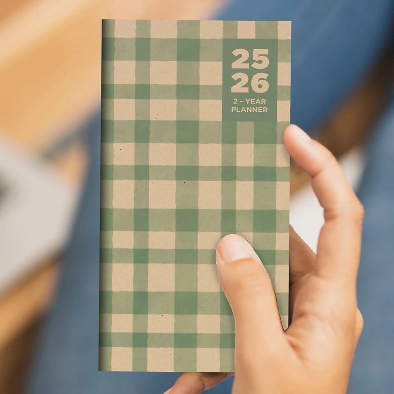 TF Publishing 2025-2026 Small Farmhouse Gingham Monthly Pocket Planner