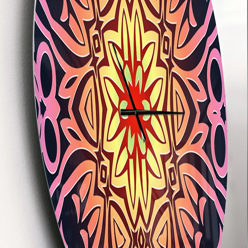 Designart 'Abstract Geometric Flower Modern Wall Clock