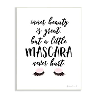 Stupell Industries A Little Mascara Never Hurt Phrase Glam Lashes Wall Plaque