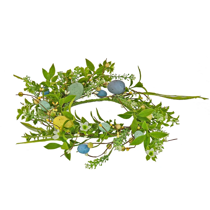 6" Spring Flowers & Eggs Candle Ring