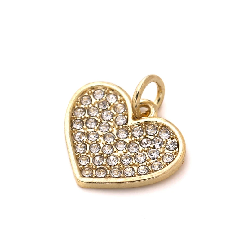 Charmalong™ 14K Gold Plated Pavé Heart Charm by Bead Landing™