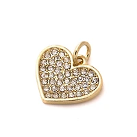 Charmalong™ 14K Gold Plated Pavé Heart Charm by Bead Landing™