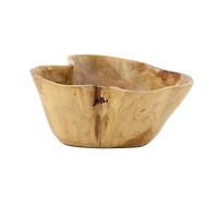 14" Brown Wood Natural Decorative Bowl