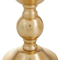 The Novogratz Set of 3 Gold Aluminum Transitional Candle Holders, 10" x 4" x 4"