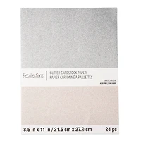 Silver Glitter 8.5" x 11" Cardstock Paper by Recollections™, 24 Sheets
