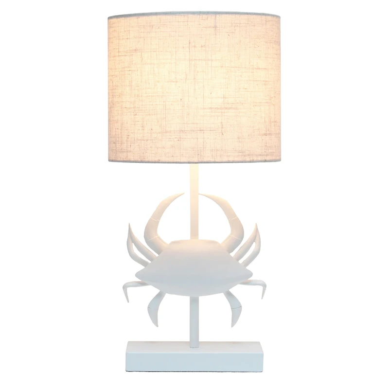 Simple Designs™ 18" White Pinching Crab Table Lamp with Light Beige Shade