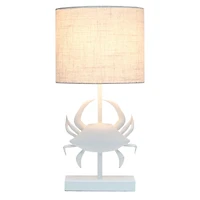 Simple Designs™ 18" White Pinching Crab Table Lamp with Light Beige Shade