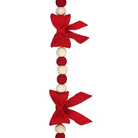 6ft. Red & White Pom Pom & Bow Garland by Ashland®