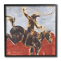 Stupell Industries Rustic Western Cowboy Wild Horse Lasso, 12" x 12"