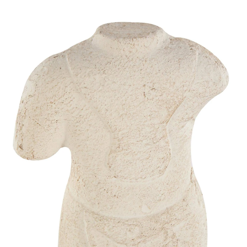 14" Cream Paper Mache Figurine Sculpture with Mable Base