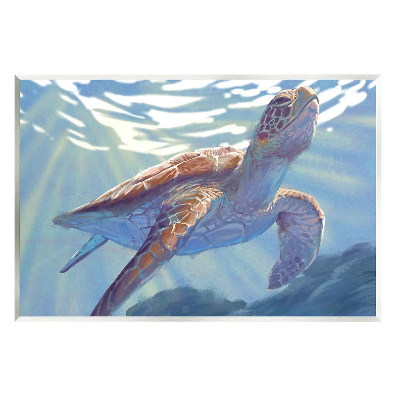 Stupell Industries Deep Ocean Sea Turtle Wall Plaque Art
