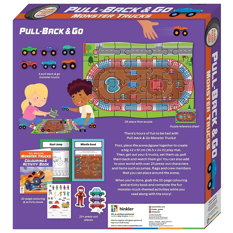 Hinkler Pull-Back and Go Monster Trucks Floor Puzzle