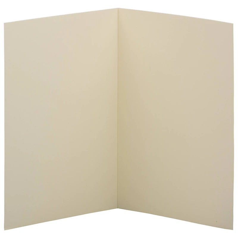JAM Paper A6 Ivory Wove Strathmore Foldover Cards, 50ct.