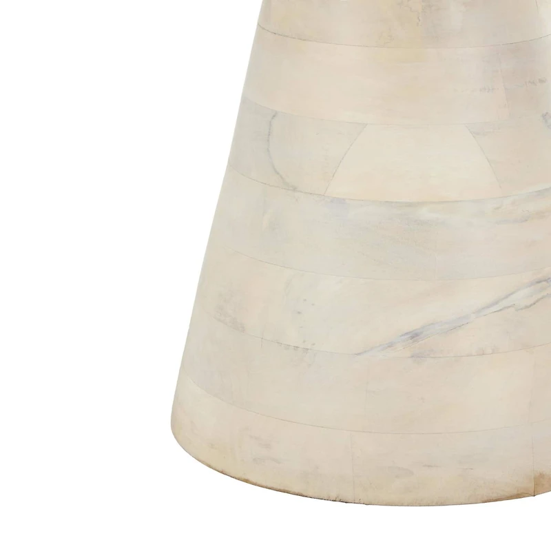 18.25" Cream Mango Wood Accent Table