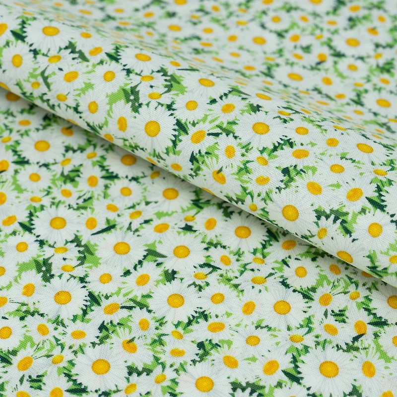 SINGER Green Daisy Cotton Fabric
